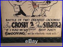 Vintage Advertising Frank Sinatra Bing Crosby Original Painting Theater Poster