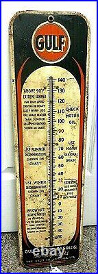 Vintage Advertising Gulf Oil Gas Thermometer Garage Store Auto Petroliana A-481