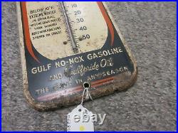 Vintage Advertising Gulf Oil Gas Thermometer Garage Store Auto Petroliana A-481