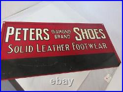 Vintage Advertising Peters Diamond Shoes Tin Sign 11-w