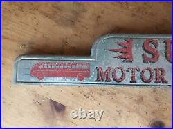 Vintage Advertising Sign SUN MOTOR TESTER Cast Aluminum Automobile Very Rare