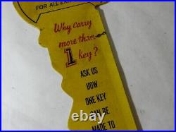 Vintage Advertising Sign- Vintage Yale Keys 2-sided Die-cut Sign- Vintage Keys