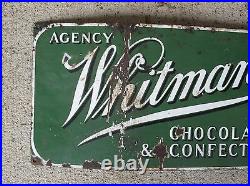 Vintage Agency WHITMAN's Chocolates & Confections Porcelain Candy Sign-Store