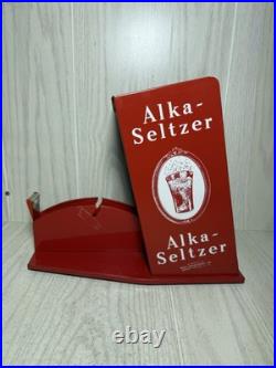 Vintage Alka-seltzer Advertising Display Tin Sign Tape Dispenser Original