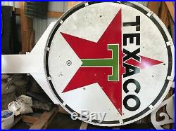 Vintage All Original 6Texaco Gas Station Sign with 12' Pole & Two Lights