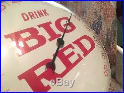 Vintage Antique Big Red Cola Pam Clock Co. Tin Non Porcelain Thermometer Sign