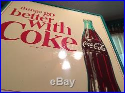 Vintage Antique Coke Coca Cola Soda Bottle Tin Non Porcelain Metal Sign 24 x 24