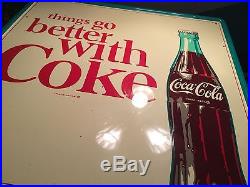 Vintage Antique Coke Coca Cola Soda Bottle Tin Non Porcelain Metal Sign 24 x 24