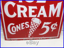 Vintage Antique Heavy Porcelain New Haven Dairy Ice Cream Sign