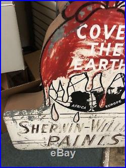 Vintage Antique Sherwin Williams Paint Cover the Earth Metal 48x36x5
