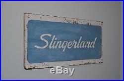 Vintage Antique Slingerland Drums 1950's 60's Era Wood Advertising Sign RARE
