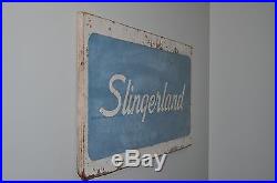 Vintage Antique Slingerland Drums 1950's 60's Era Wood Advertising Sign RARE