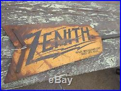 Vintage Antique ZENITH WINCHARGER TAIL FIN ADVERTISING SIGN WINDMILL SIOUX CITY