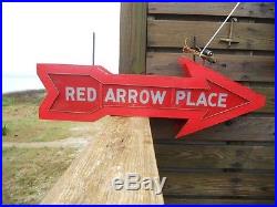 Vintage Arrow Reverse Painted Glass & Metal Trade Sign