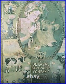 Vintage Authentic Original De Laval Cream Separator Tin Advertising Sign