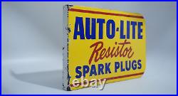 Vintage Auto Lite Spark Plugs Porcelain Sign Rare Gas Oil Service Station Pump