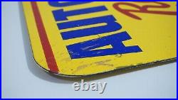 Vintage Auto Lite Spark Plugs Porcelain Sign Rare Gas Oil Service Station Pump