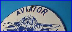 Vintage Aviator Porcelain Gas Station Pilot Skull Wings Bar 12 Top Gun Ace Sign