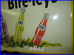 Vintage BIRELEY'S Orange Soda Embossed Metal SignDated 1948Not PorcelainWOW