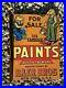 Vintage-Baer-Bros-Paint-Porcelain-Flange-Sign-NY-Bear-Famous-Old-Gas-Oil-DEALER-01-aexs