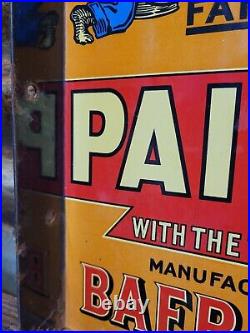 Vintage Baer Bros Paint Porcelain Sign Bruin Flange Advertising Hardware Store