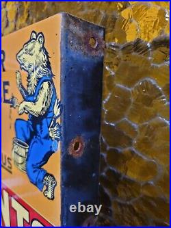 Vintage Baer Bros Paint Porcelain Sign Bruin Flange Advertising Hardware Store