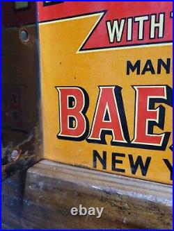 Vintage Baer Bros Paint Porcelain Sign Bruin Flange Advertising Hardware Store