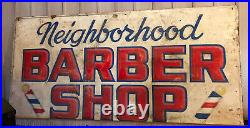 Vintage Barber Shop Sign 4' X 8' X 1/2