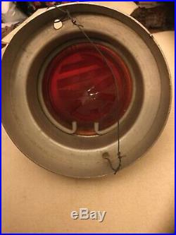 Vintage Beautiful ART Deco Theater Round EXIT Light Fixture Advertising SIGN