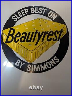 Vintage Beauty Rest By Simmons Mattress Flange Sign Authentic Non Reproduction