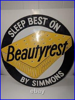 Vintage Beauty Rest By Simmons Mattress Flange Sign Authentic Non Reproduction