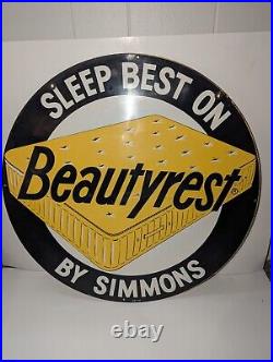 Vintage Beauty Rest By Simmons Mattress Flange Sign Authentic Non Reproduction