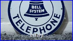 Vintage Bell Telephone Porcelain Sign Gas Motor Oil Metal Station Pump Pay Phone