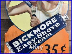 Vintage Bickmore Easy Shave Cream Cardboard Advertising Sign Vintage Bickmore Easy Shave Cream Cardboard Advertising Sign