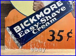 Vintage Bickmore Easy Shave Cream Cardboard Advertising Sign Vintage Bickmore Easy Shave Cream Cardboard Advertising Sign