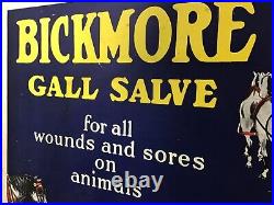 Vintage Bickmore's Gall Salve Ad Sign Cardboard 23.18 h x33.25 w Horses Rare