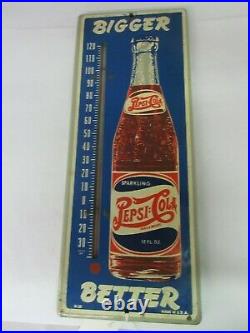 Vintage Bigger Better Pepsi Soda Pop Store Thermometer Advertising 917-q