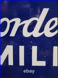 Vintage Bordens Porcelain Sign Old 1950 Dairy Milk Farm Cow Ice Cream Food Co