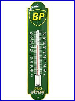 Vintage Bp Gasoline Porcelain Thermometer Motor Oil Service Station Pump Plate