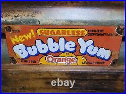 Vintage Bubble Yum Porcelain Sign Chewing Gum Candy General Store Sweet Snack