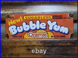 Vintage Bubble Yum Porcelain Sign Chewing Gum Candy General Store Sweet Snack