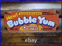 Vintage Bubble Yum Porcelain Sign Chewing Gum Candy General Store Sweet Snack