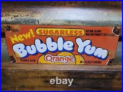 Vintage Bubble Yum Porcelain Sign Chewing Gum Candy General Store Sweet Snack