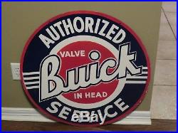 Vintage Buick Double Sided Porcelain Sign Valve In Head 30 Inches
