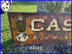 Vintage CASE Farm Machinery Sign 1920-30's Eagle GAS OIL SODA COLA Patina 72x30