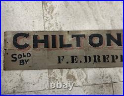 Vintage CHILTON PAINTS WOODEN SIGN Original Gordon Pa. Rare F. E. Drepper 6x35