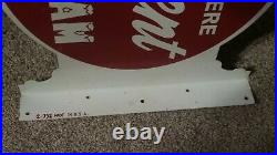 Vintage CRESCENT ICE CREAM SOLD HERE FLANGE SIGN Rare Old Advertising Sign