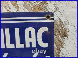 Vintage Cadillac Porcelain Sign La Salle V8 Sales Service Car Dealer Walker Co