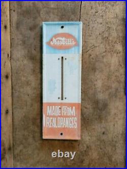 Vintage California Advertising Nesbitt's Soda Fountain Store Tin Thermometer
