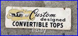 Vintage Cardboard Advertising Sign Cars Custom Convertible Rare Hot Rod